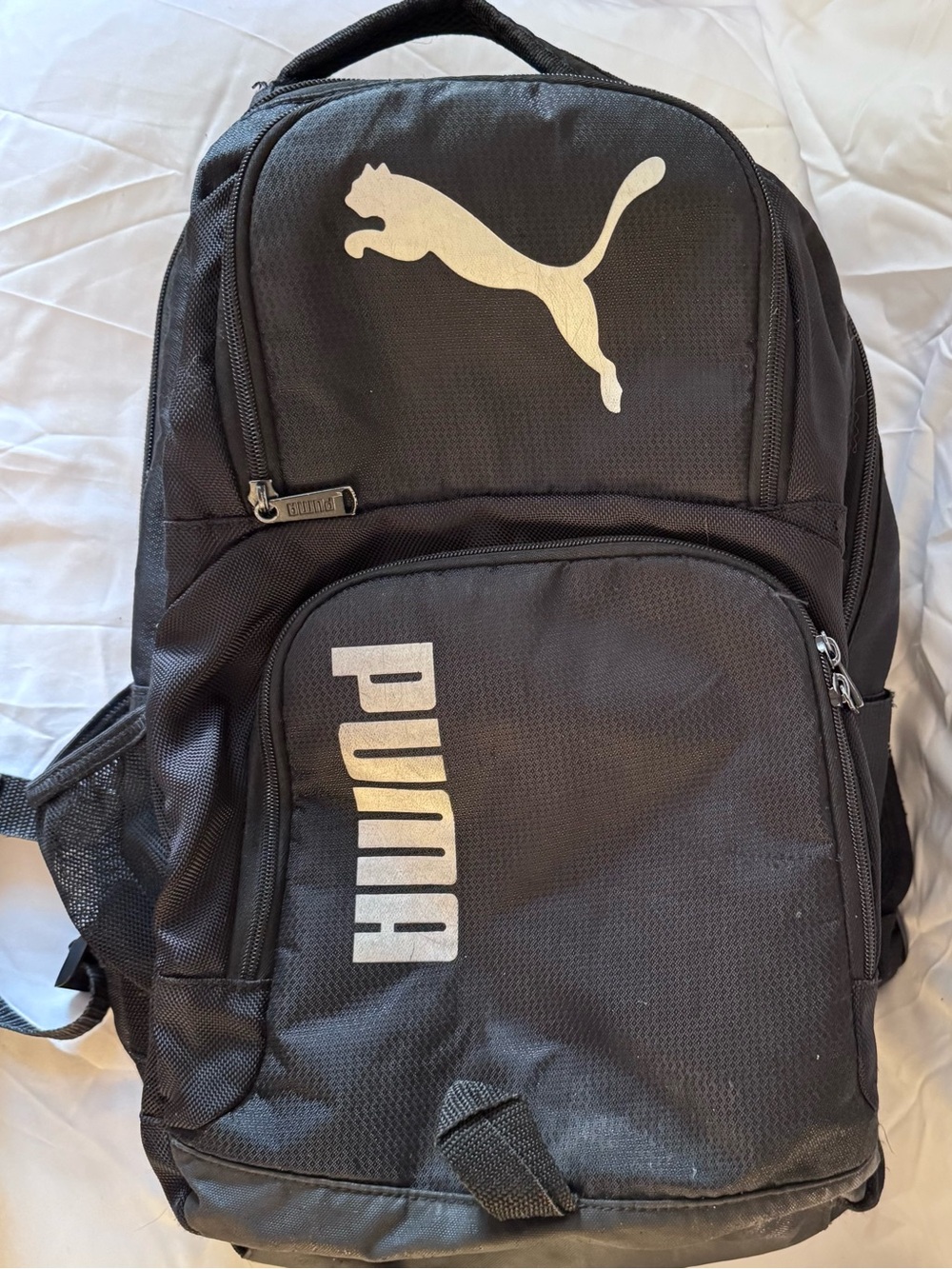 Puma Black Backpack with White Logo